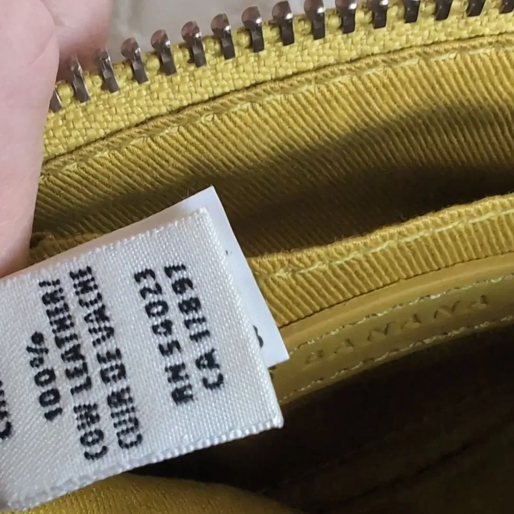 Banana Republic Chartreuse Leather Small Clutch Bag With Chrome Buckle Detail